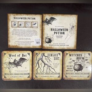 Williams Sonoma Halloween Potion set of 3 coasters spooky trick or treat party